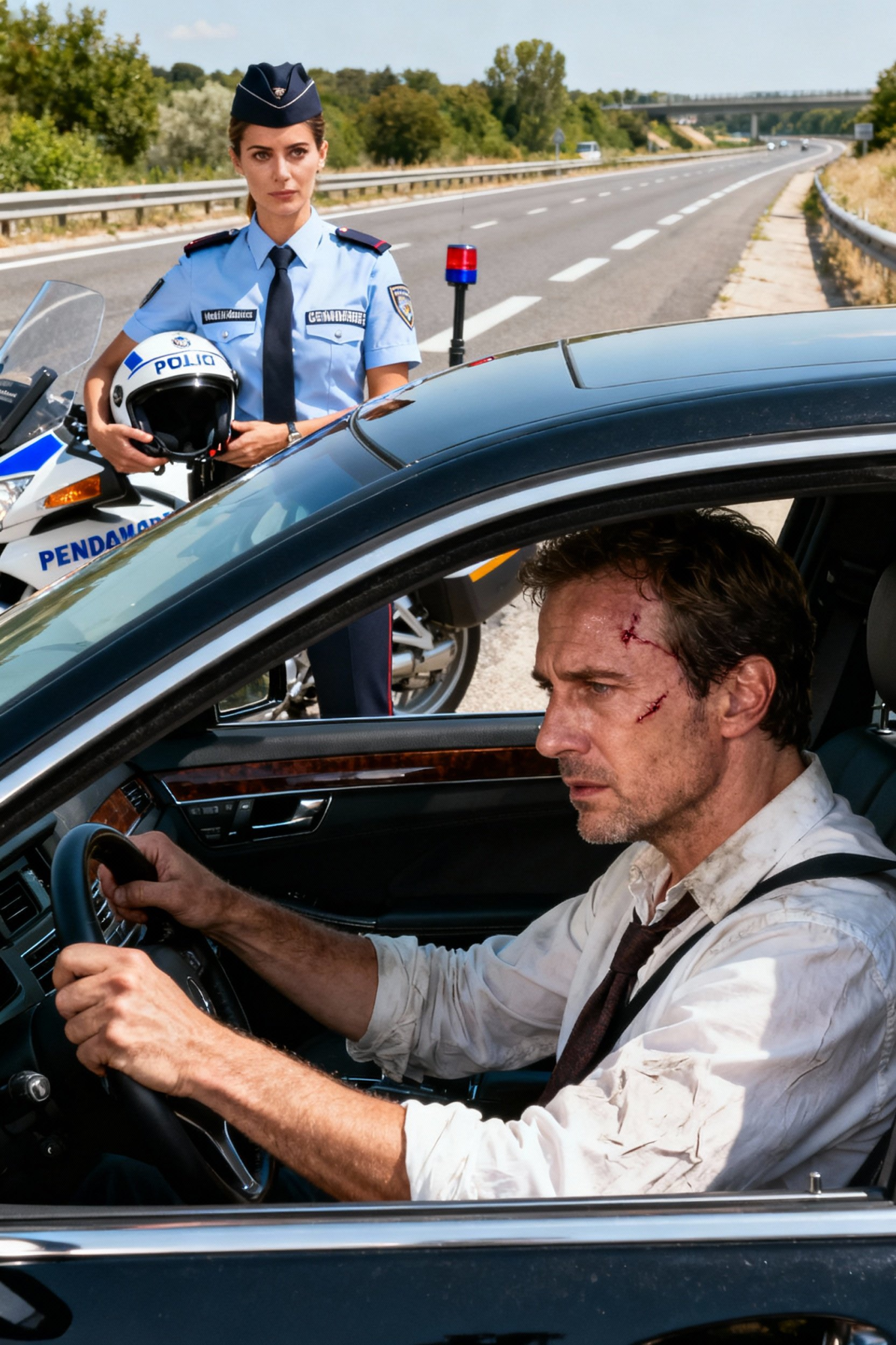 il roulait à 142 km/h, mais l’agente l’a escorté après avoir vu la cicatrice