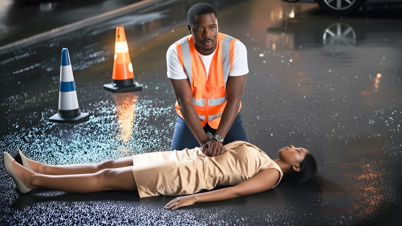 Un gardien de parking aide une femme effondrée sur la route… la suite va vous choquer histoire story