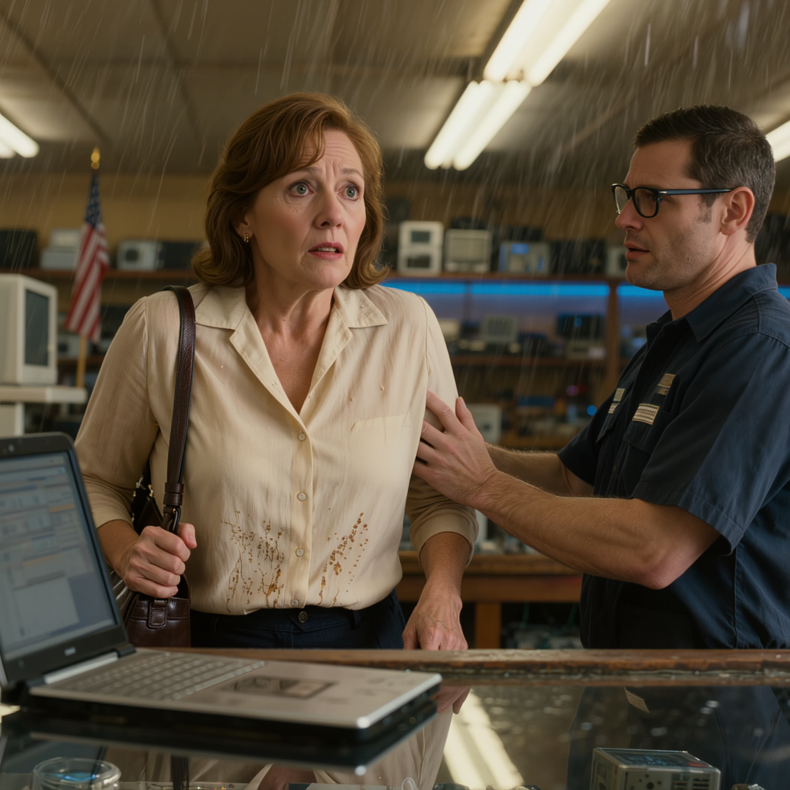 息子の古いノートパソコンの画面交換のために持ち込んだだけだったのに、修理が終わった途端、技術者が真っ青な顔で私を店の隅に連れて行き、「クレジットカードを解約して、パスワードを全部変えて、まだ家に帰らないで」と囁いた。私はまだ仕事のファイルだと思っていたのだが、彼が画面を私の方に向けたとき、家の誰かがやり過ぎたのだと気づいた。