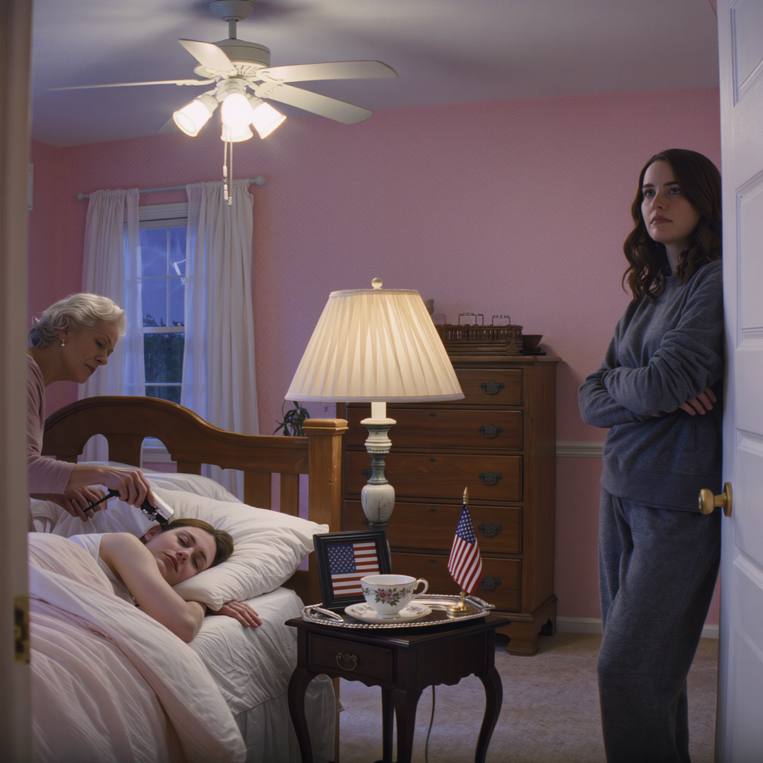 結婚式の前夜、母が「緊張をほぐすため」と私にお茶を一杯渡してくれたが、私の目は重くなってきた。朦朧とした意識の中で、妹が「髪を全部切ってしまえ！さもないと、私は永遠に離れ離れになる！」と叫ぶのが聞こえた。両親は私のお気に入りの娘を選んだのだ。結婚式の朝、私はウェディングドレスを着たまま、髪が全部抜け落ちた状態で目を覚ました。両親は隠すように、大騒ぎしないようにと言った。しかし、礼拝堂の扉が開くと、部屋全体が静まり返り、両親はパニックに陥った。