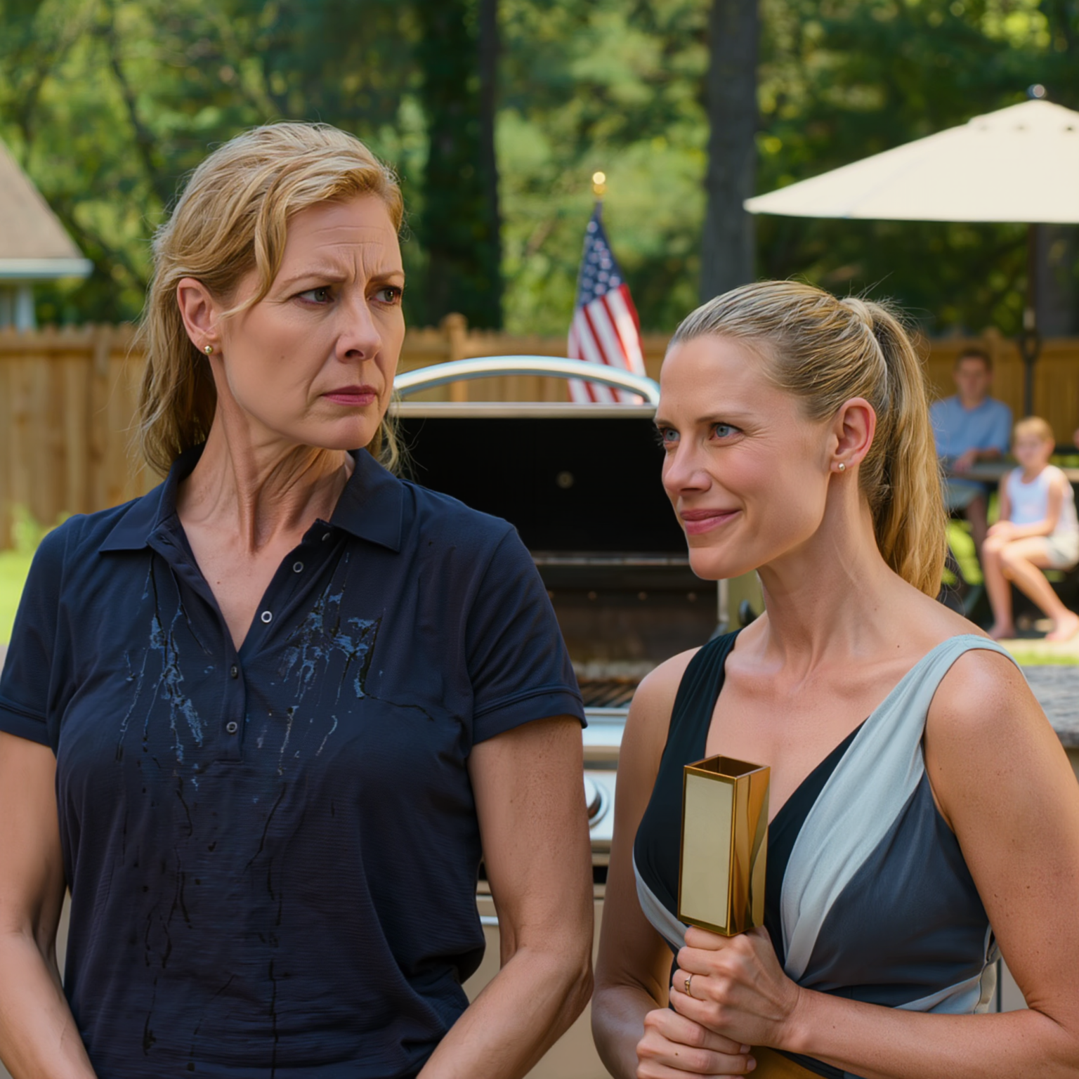 郊外の裏庭で行われた父の日のバーベキューで、彼らは私に「みんなの足を引っ張る可能性が最も高い」と刻まれた手作りのトロフィーを手渡し、私が22年間彼らを支えてきたことをジョークのネタにでもするかのように笑った。私は相変わらずハンバーガーをひっくり返し、お礼を言い、荷物をまとめて午前5時前にエルム通りを後にした。3日後、妹から「助けて」と泣きながら電話がかかってきたので、私はテーブル全体が静まり返る一言で答えた。