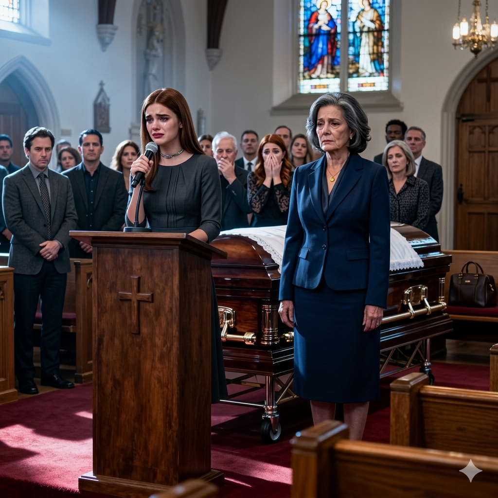 她在父親的葬禮上站起來說我活該被送進棺材。我保持沉默……直到我握住了她從未想過我會奪走的東西。  我丈夫的葬禮在一個灰濛濛的十月早晨，在愛荷華州雪松瀑布的一間小教堂舉行。空氣中瀰漫著濕葉和百合的氣味，每個聲音都顯得格外刺耳——鞋子摩擦聲、輕聲啜泣、低聲的慰問聲，聽起來都一樣。我站在關閉的棺材旁，雙手緊握，手指都麻了。結婚二十六年後，這就是馬克·雷諾茲所剩無幾的一切。  我們的女兒艾蜜莉坐在前排長椅上。她二十四歲，身高和她父親一樣高，擁有同樣銳利的下巴線條和冰冷的藍眼睛。她穿著一件黑色洋裝，看起來比起尊重更時髦。她一次都沒哭過。  當牧師邀請家人發言時，我原本以為馬克的兄弟或老同事會站起來。然而，艾蜜莉突然站起身。這動靜嚇了所有人一跳。她走上講台時沒有看我一眼。  「我本來沒打算說什麼，」她開始說，聲音穩定，幾乎像是排練過的。「但我認為今天應該說出真相。」  一陣不安的漣漪在房間中蔓延。  「我父親是拼命工作，」她繼續說。「他多年來一直疲憊、壓力大且不快樂。大家都知道原因。」  我的胃緊繃起來。  她轉過身，直視著我。「應該在棺材裡的是媽媽，不是爸爸。」  房間凝固了。有人倒吸一口氣。馬克的妹妹低聲說：「天啊。」  我感覺所有的目光都集中在我身上，燃燒著、評判，等待我反應。我的胸口感覺空洞，彷彿所有空氣都被抽乾了。我差點尖叫。我本來可以打她一巴掌。我本可以告訴他們那些我熬夜看著馬克加班的夜晚，我煮的飯菜，我應付的帳單，還有我默默承受的情感重擔，只為了不讓他崩潰。  但我一句話都沒說。  我站在那裡，沉默著，艾蜜莉走回座位，臉上帶著平靜，幾乎滿足。牧師尷尬地繼續儀式，但葬禮已經毀了。馬克被放下，天空下似乎要下雨，我感覺自己像是被埋葬。  之後，人們避開我的目光。有幾個人只是勉強道歉。Emily早早離開，沒跟我說話。  那天晚上，獨自一人在我們曾經共住的房子裡，我打開馬克的書桌抽屜，尋找他的手錶。結果我發現了一個標示為「遺產規劃」的資料夾。  裡面有一份簽署的遺囑。  自從葬禮以來，我第一次感受到除了悲傷以外的情緒。  我感到清晰..