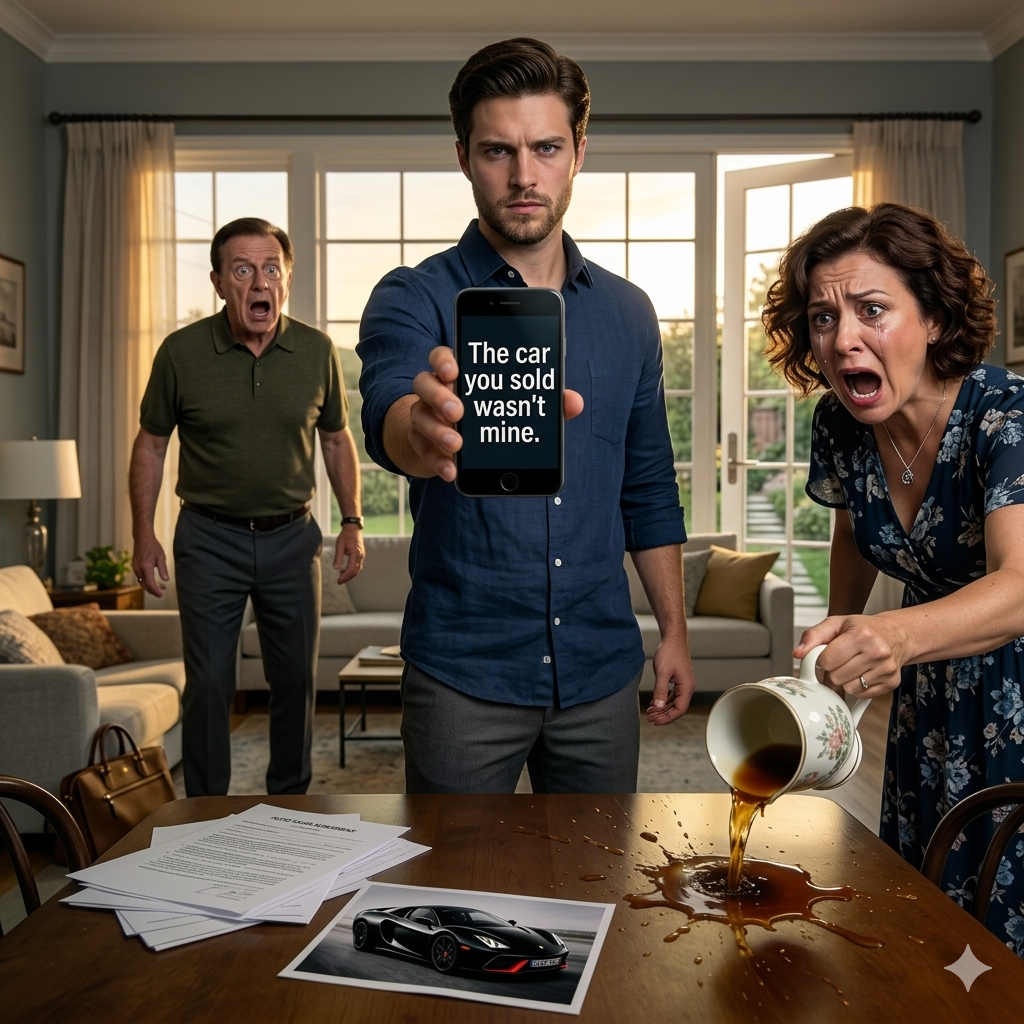 當我出差時，父母偷偷賣掉了我的跑車，用來資助我妹妹的豪華假期。我回家時媽媽嘲笑我——直到我開始笑。那時她才發現，他們賣的車根本不是我的。