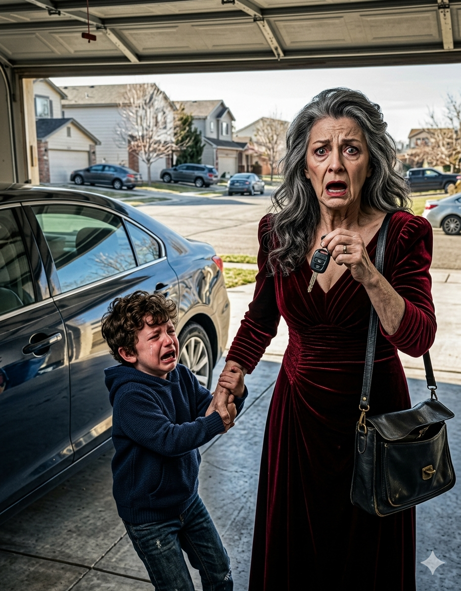 我正扣著外套準備去參加丈夫的葬禮,這 時我的孫子突然衝進車庫,臉色蒼白得像 個鬼。