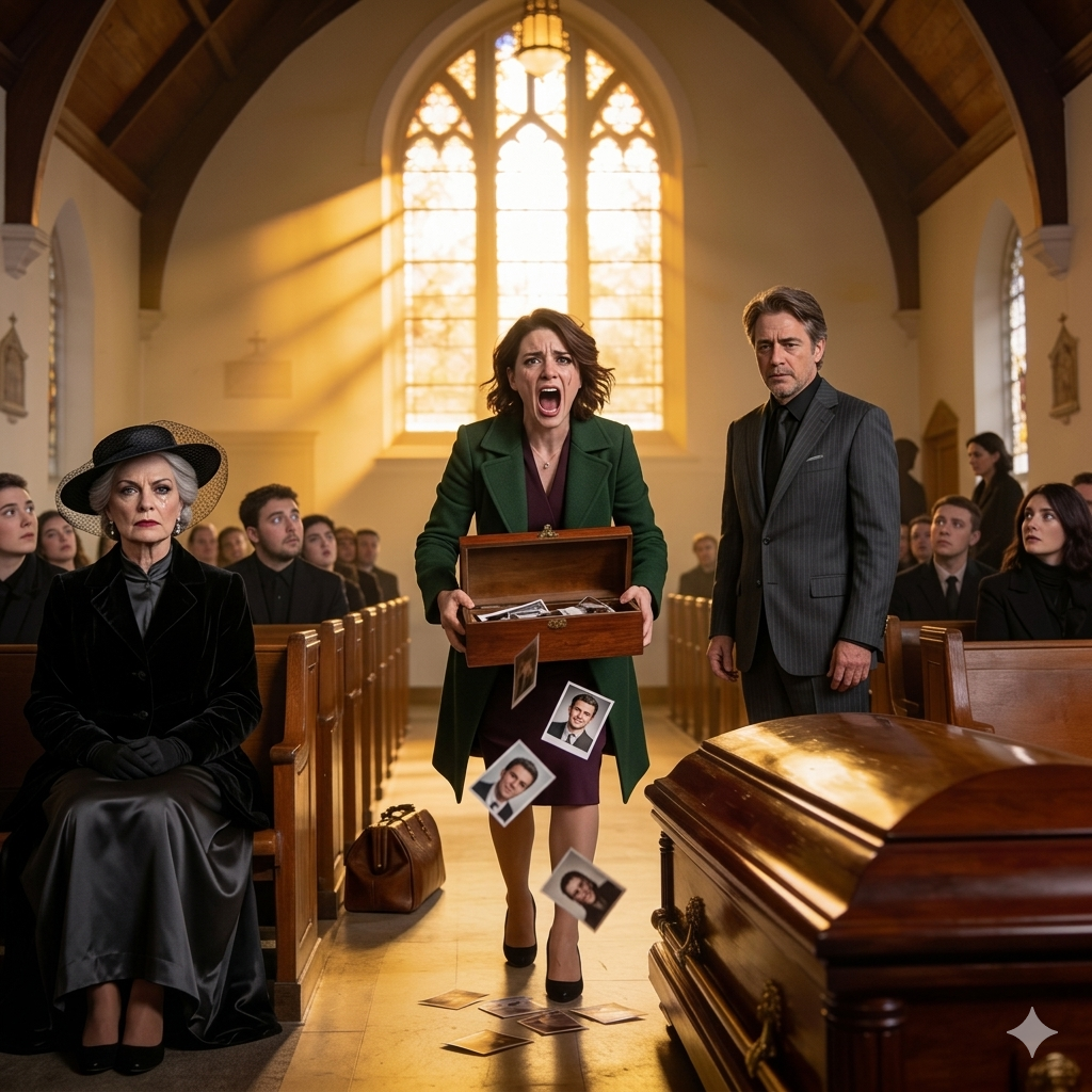 她罵我冷漠，還說我老公愛她。 然後律師遞給她一個木盒——正如他承諾的那樣。 而在所有人面前，她終於說謊，將自己撕裂。 教堂 裡一片寂靜——哀傷、尊敬，瀰漫著百合花香氣與低語的遺憾。我的丈夫理查德·班奈特被安置在前方的棺木中，拋光的木頭和鋼鐵反射著燭光。他的西裝是海軍藍，是我挑的那套。他的戒指還戴著。  我坐在前排，身穿黑色絲綢，面紗垂下，保持鎮定如武器般堅定。  悼詞逐漸結束。我們的兒子已經開口了。他的兄弟發表了溫柔且容易忘記的致敬。神父低聲念了幾句最後的話。我以為結束了——直到她站起來。  阿曼達·洛威爾。金髮，五官銳利，穿著一件鮮豔得不像葬禮的紅色外套。她走過紅毯時，高跟鞋發出清脆的聲響，停在棺木旁。  她清了清喉嚨。「我知道你們很多人不知道我是誰，」她開口說。「但我是理查的搭檔——真正的搭檔。五年了。」  房間凝固了。 身後響起竊 竊私語。我兒子僵住了。我沒動。  阿曼達露出一個又大又殘酷的笑容。  「我愛他。他愛我。他本來要離開她，」她說著，指向我。「他告訴我她很冷。控制慾強。他留下來是為了表面功夫，為了錢。但他從未愛過她。」 幾個 人倒吸一口氣。  我還是什麼都沒說。 如果必須， 就讓房間燒起來。  阿曼達看起來很得意——勝利的模樣。  直到理查的遺產律師道森先生從側邊長椅站起來。冷靜地。安靜地。手裡拿著一個小木盒。  「阿曼達·洛威爾？」他問。  她眨了眨眼，有些措手不及。  「嗯？」  理查德的律師把盒子交給她。「理查德留給你的。遺囑中有具體指示。將公開發表。」  她帶著一抹得意的笑容接過。「終於有點真相了。」  她當著大家的面打開了盒子。  然後她尖叫了。  那不是悲傷的尖叫。那是憤怒。原始、刺痛、困惑。她的手顫抖著將內容物丟在教堂地板上。  內頁：照片。好幾十個。阿曼達和其他男人在一起——在飯店房間裡親吻、歡笑，有些明顯是在她不知情的情況下被帶走。  還有一張紙條。  「獻給那個說謊如呼吸般輕易的人。我一直都知道。」  她的臉色變得蒼白。然後是紅色。接著又因尷尬和憤怒而斑駁。  她轉向我，眼睛睜得大大的，充滿絕望。  但我只是掀起面紗，微笑著。只是稍微有點。 隨之而來 的寂靜比她的尖叫還要響亮.