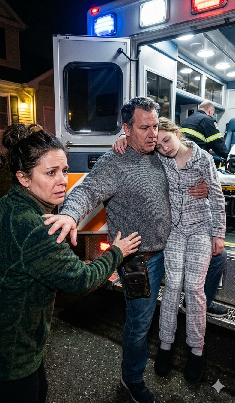 有一天深夜，我十五歲的女兒突然臉色蒼白，渾身顫抖，病得站都站不穩。丈夫立刻堅持要獨自帶她去醫院，讓我待在家裡。但三天後，警察到來，帶來了讓我開始懷疑自己對那天晚上所有事情的認知。