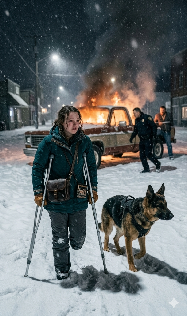 在蒙大拿州一場肆虐的暴風雪中，當鎮上大部分人都躲在室內，以為暴風雪會將一切掩埋到天亮時，一個獨腿小女孩拄著拐杖，牽著她的德國牧羊犬，艱難地走向一輛燃燒的皮卡車——她完全沒有意識到，車裡被綁著的兩個男人正面臨著生命垂危的危機。