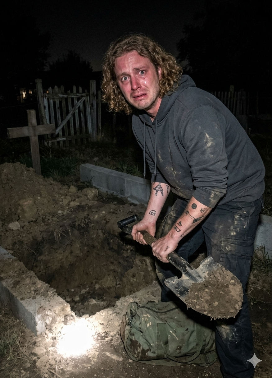 凌晨3點07分，我在一家小型美國婦女庇護所後進行例行夜間巡邏時，發現一名沉默的摩托車手站在一個新挖的墳墓裡，墳墓深及腰部。當他平靜地向我解釋日出前214房間裡那位驚恐的母親可能會遭遇什麼時，我意識到，這個坑是為了傳遞一個任何施虐者都永遠不會忘記的信息。