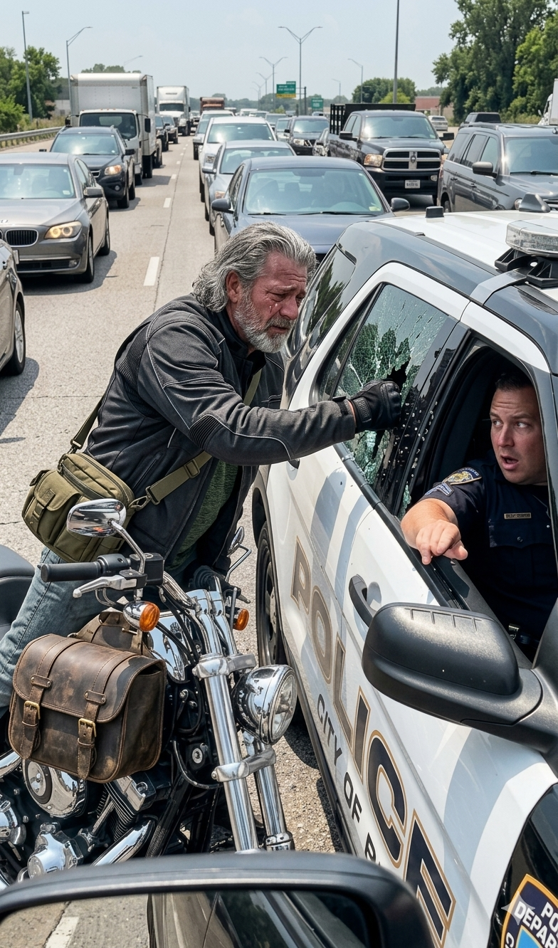 七月烈日當空，交通緩慢行駛，所有人都以為我只是個惹是生非的魯莽摩托車手。我徑直走向一輛警車，砸碎了車窗──卻沒想到，那位警官很快就會明白我為何別無選擇。