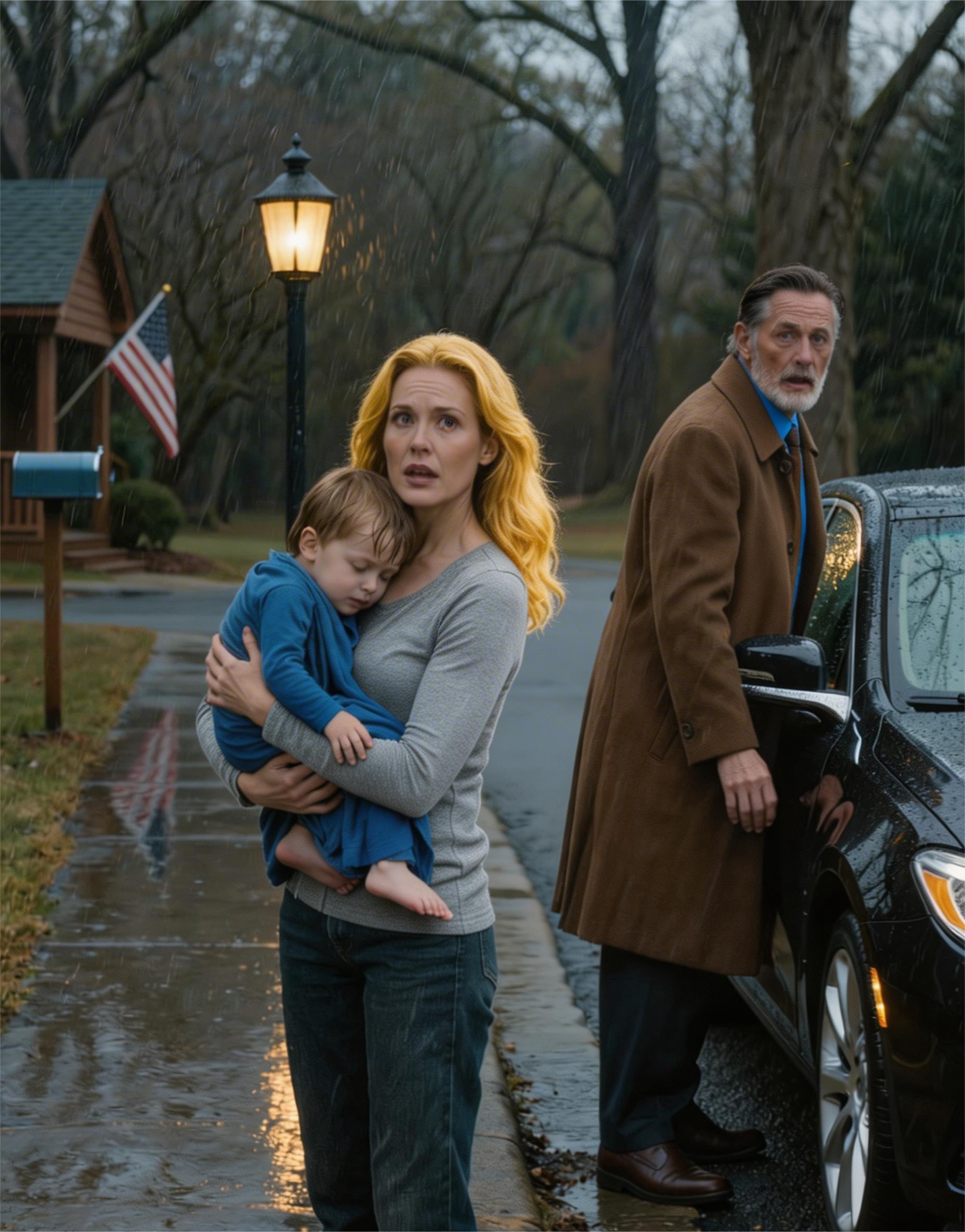 午前2時に熱のある息子をバス停まで連れて行った — すると黒いセダンが止まり、ひとつの質問がすべてを変えた