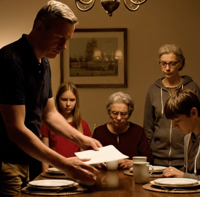 Táta mi u večeře roztrhal dopis o přijetí na vysokou školu a řekl: „Žádná moje dcera nepotřebuje vzdělání.“ Babička 30 sekund tiše seděla. Pak vstala, oblékla si kabát, podívala se na tátu a řekla: „Sbal si kufry.“ Táta se smál – dokud nevytáhla doklad o vlastnictví jeho domu.