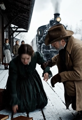 とどまった女性