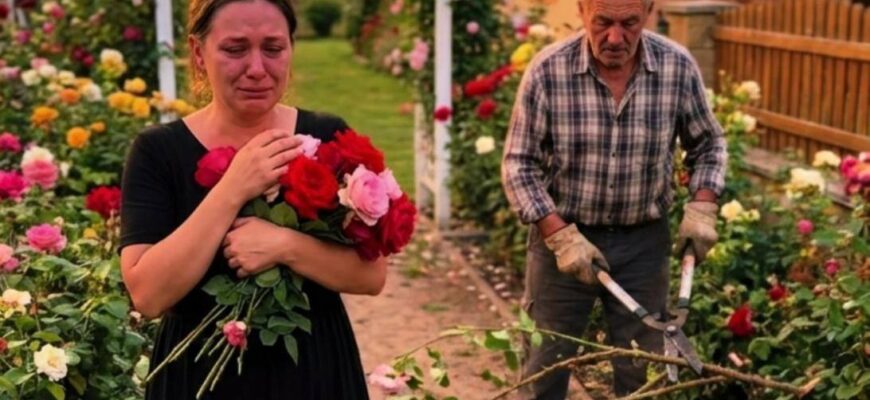 夫は彼女が20年間育ててきたバラをすべて切り落としました。