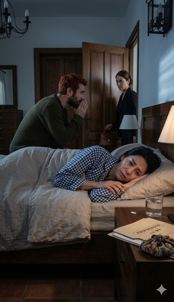 日本語訳（読みやすく整えた文章）  私は錠剤を舌の上に置き、 それをそっと頬の内側に隠した。 そして眠そうなふりをして、微笑んだ。  「おやすみ、ハニー」  夫はいつものようにそうささやき、 私の額にキスをした。  数分後―― 寝室のドアがまたきしむ音がした。  「もう眠ってる」  彼が小声でつぶやいた。  しかし、私がそっと目を開け、 彼の後ろから部屋に入ってくる人物を見た瞬間―― 血の気が引いた。  そして私は気づいた。  この出来事の中で、 あの錠剤は一番怖いものではなかった。