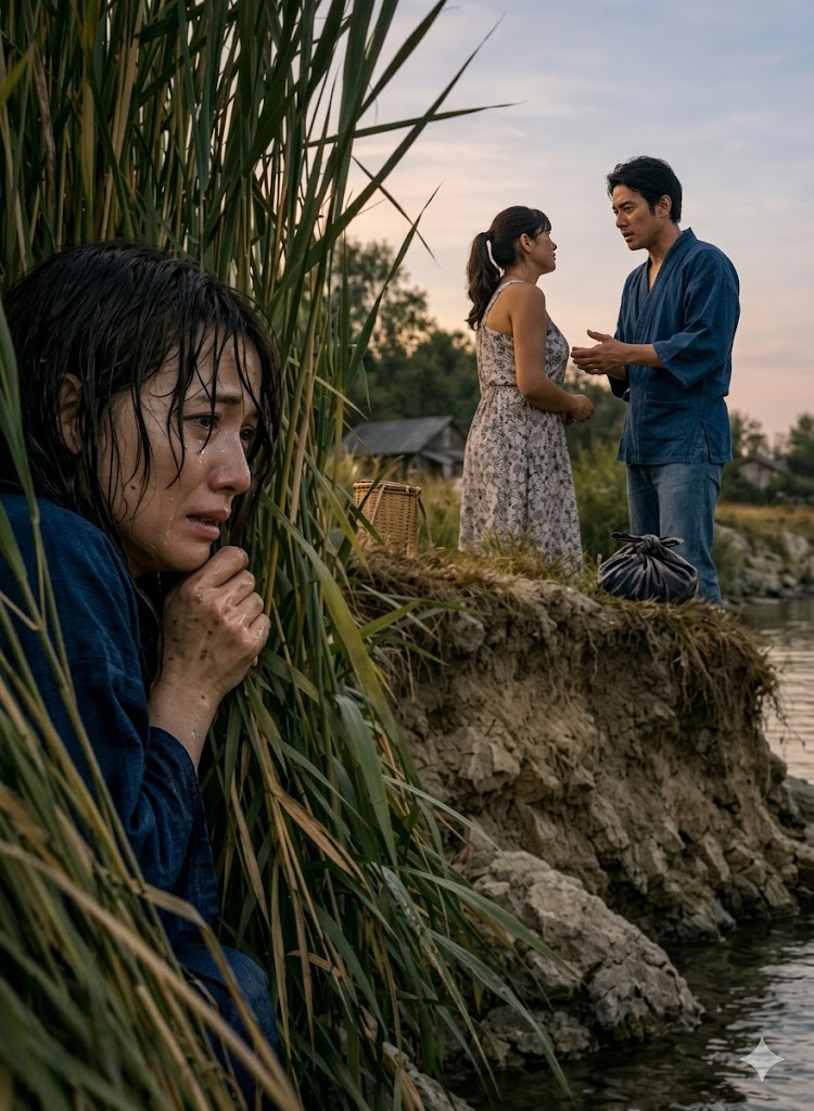 日本語訳（物語の部分のみ）  母の葬儀の日、私は気づけば川の真ん中にいた…。 事故だったのか、それとも誰かに突き落とされたのか分からない。😢😨