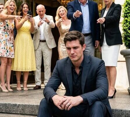 両親は義理の妹の婚約パーティーでホテルの入り口の椅子に私を座らせ、私をからかいながら、ゲストたちは笑顔でささやき合っていました。私は何も言わず、彼女に楽しませてあげた――ホテルのマネージャーが私を認識した瞬間、音楽は止まり、部屋全体が静まり返った