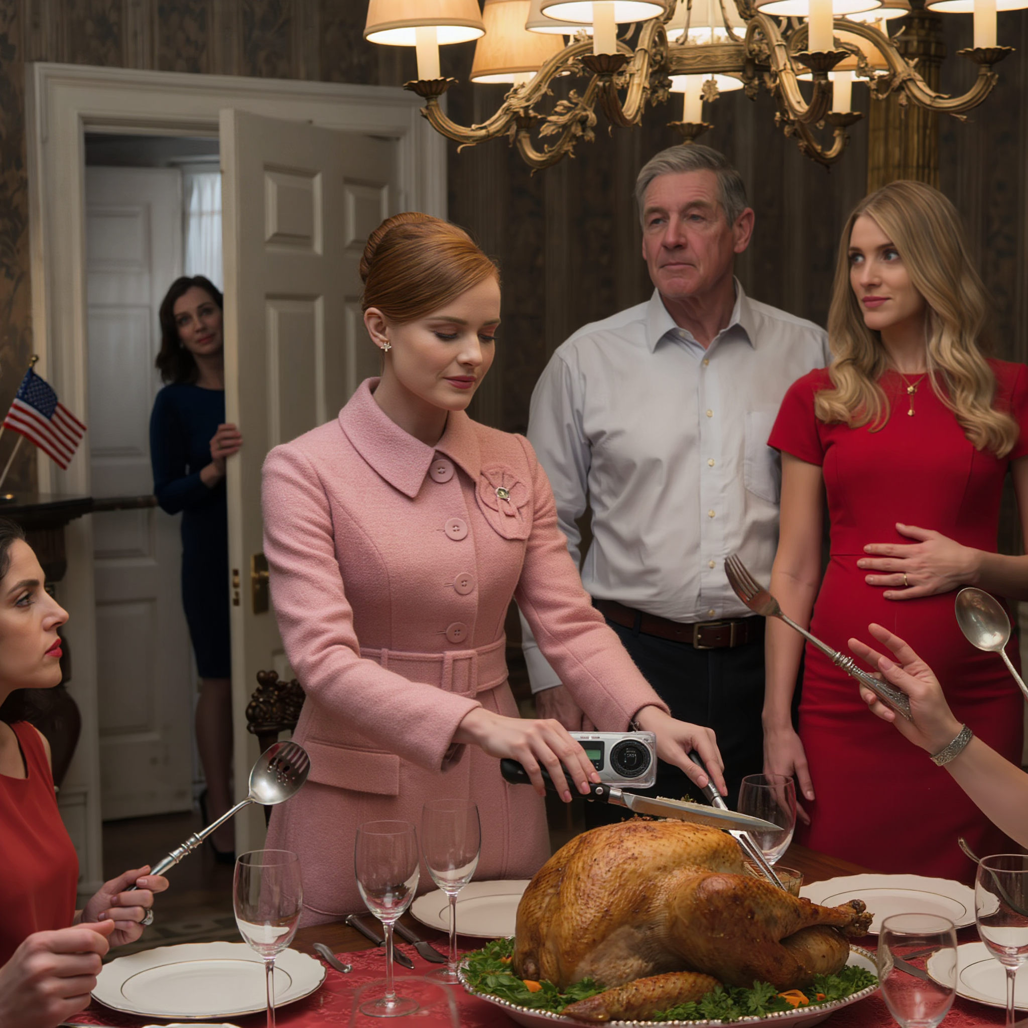 感謝祭の日、父は「招かれざる客」を連れて現れ、妊娠しているから先に料理を出すようにと言った。母は泣き出してダイニングルームから飛び出し、親戚たちは突然天井に見とれ始めた。それでも私は笑顔を絶やさず、七面鳥をテーブルに置き、待った。なぜなら、一口食べた途端、小さな物が皿の上に滑り落ち、何ヶ月にもわたる緊張の真実が、誰も無​​視できない形で現れ、テーブル全体が静まり返ったからだ。