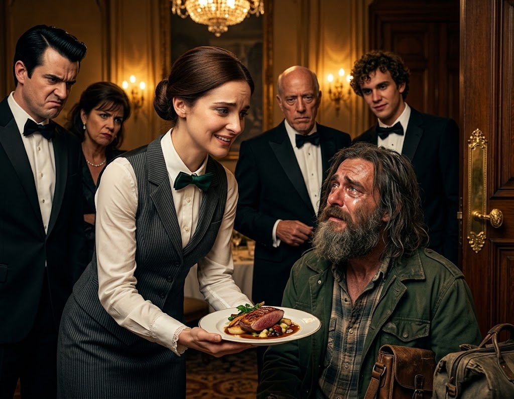 ウェイトレスがホームレスの男性に食事を与えた後、彼の正体を知ることになる…。