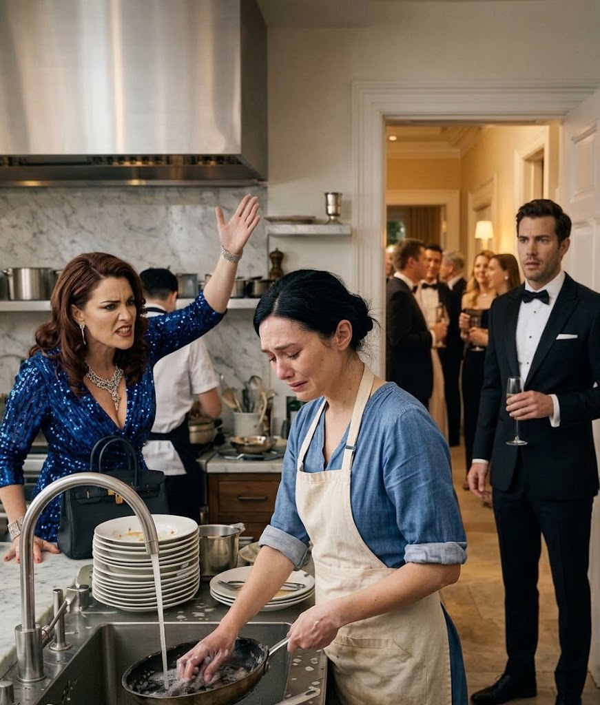 裕福な夫が妻を驚かせようと早く帰宅したところ、本来なら女王のように暮らしているはずの妻が、メイドのように皿洗いをしているのを発見した…。その間、家族は彼のお金で豪華なパーティーを二階で開いており、誰も次に何が起こるか予想していなかった。