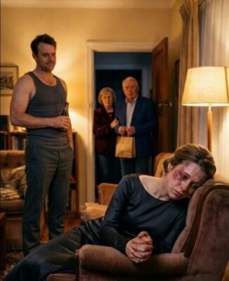 我先生打完招呼後，我父母注意到孩子出生了，卻什麼也沒說，一聲不吭地離開了。他靠在椅背上，手裡拿著啤酒，笑著說：“真是個有禮貌的家庭。”