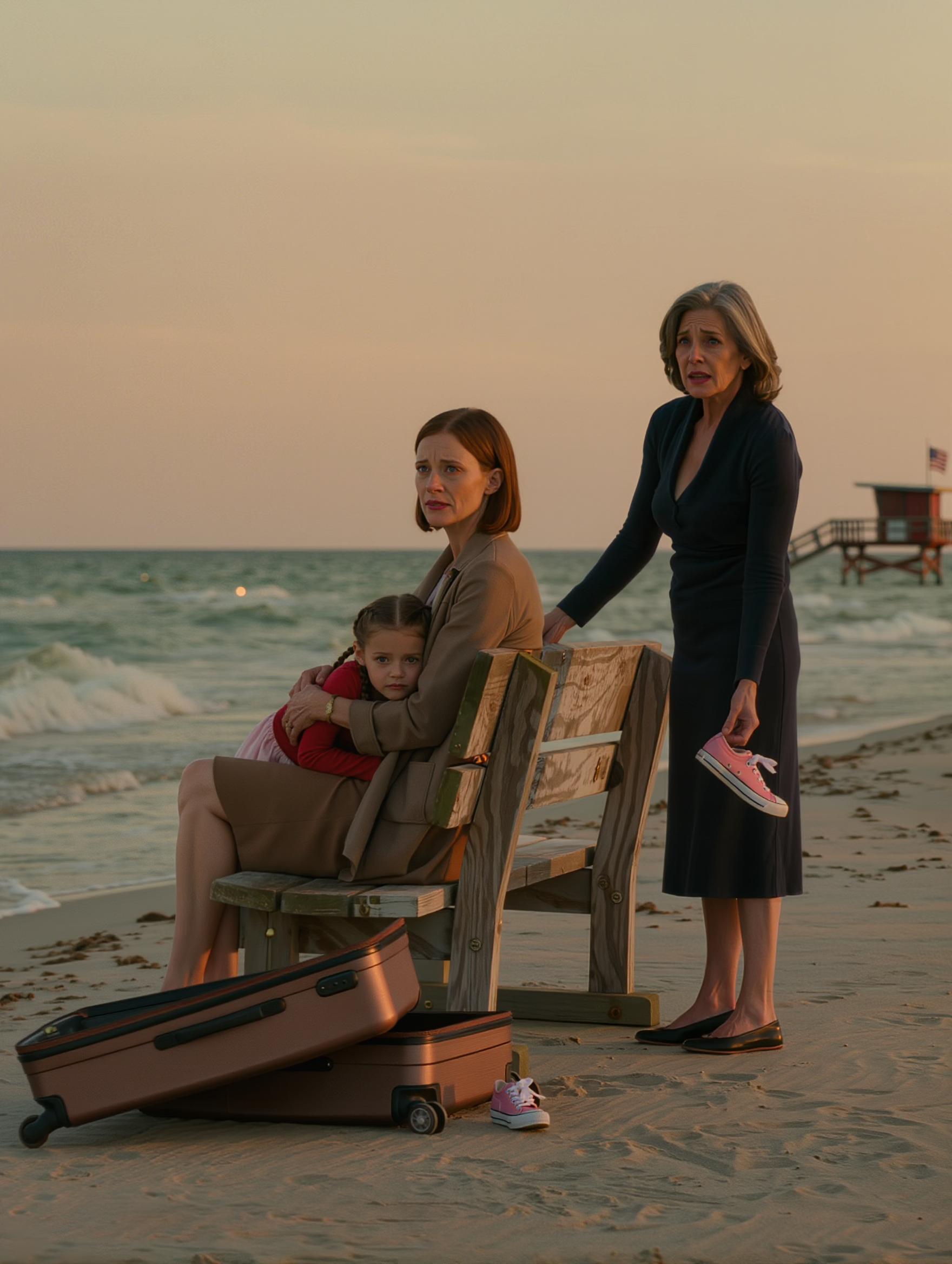 スーツケースが最初に落ち、それから娘が水辺のベンチから赤い目で顔を上げ、幼い娘が彼女のコートにしがみついていた。そしてついに、夫の父親が彼女を私の会社から引き離し、私たちの名前はもはや彼の世界にふさわしくないと決めたと告げたとき、すべてが変わった。