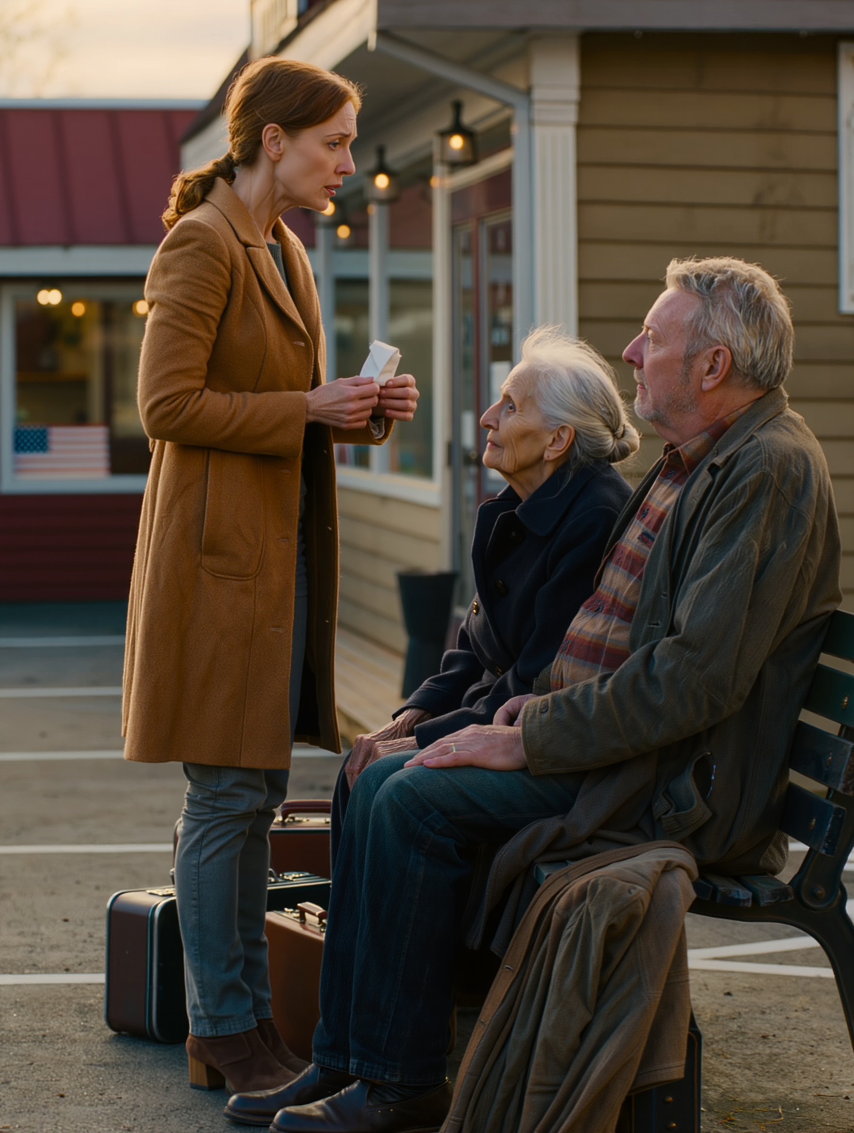 クリスマスイブに郵便局を出ると、グレイハウンドのベンチで震えている老夫婦がいた。彼らは相変わらず息子を待ち続けていたが、息子は結局来なかった。それから7日後、黒いコートを着た身なりの良い男が私の家のドアに現れ、「両親に会いに来ました」と言った。するとハロルドはついに彼をまるで他人を見るような目で見た。