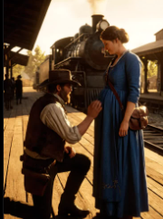 列車は妊娠した未亡人を連れてきた、カウボーイはひざまずいた、その子は誇りをもって私を父と呼ぶだろう